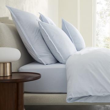 Taie d'oreiller en percale de coton lavé