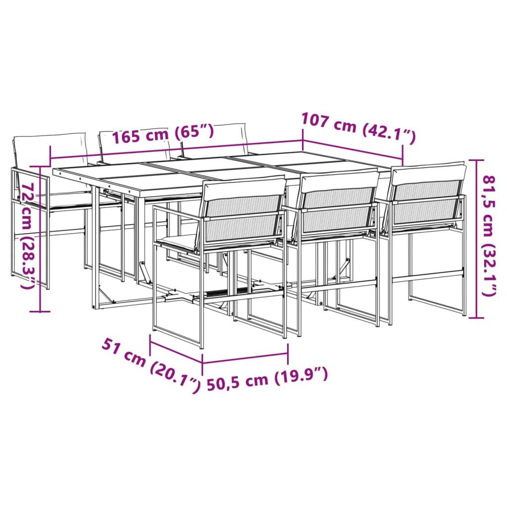 VidaXL set da pranzo da giardino Acciaio  