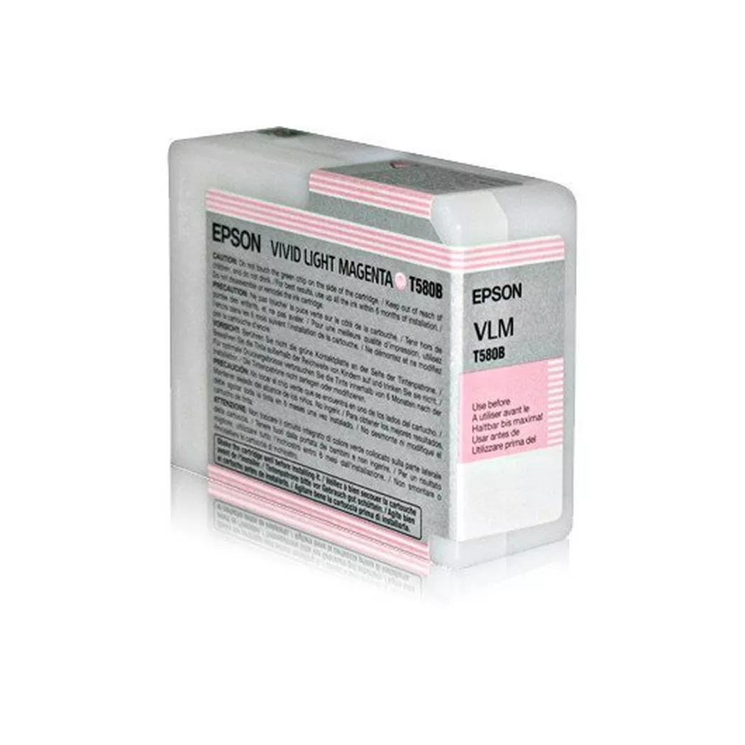Epson – Tintenpatrone vivid li.magenta T580B00 Stylus Pro 3880 80ml, Pink, One Size