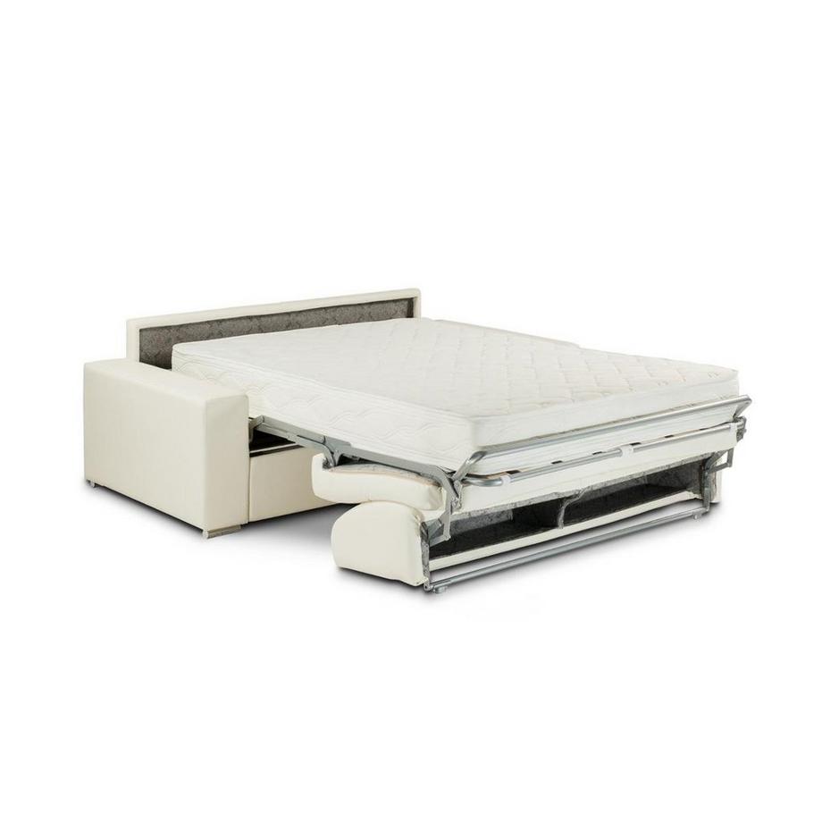 Vente-unique Schlafsofa 4Sitzer Kunstleder Liegefläche mit Lattenrost mit breiten LattenMatratze EMIR  