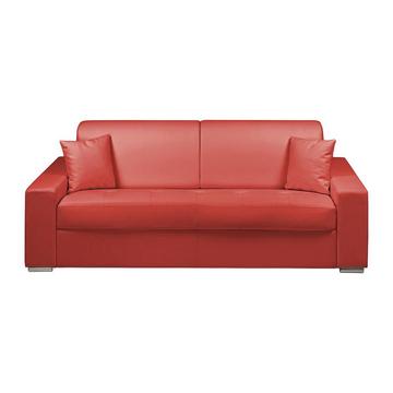 Schlafsofa 4Sitzer Kunstleder Liegefläche mit Lattenrost mit breiten LattenMatratze EMIR