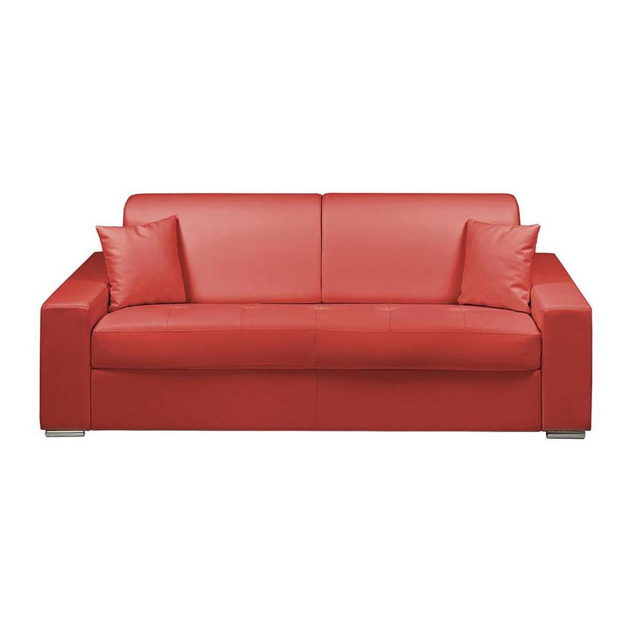 Vente-unique Schlafsofa 4Sitzer Kunstleder Liegefläche mit Lattenrost mit breiten LattenMatratze EMIR  