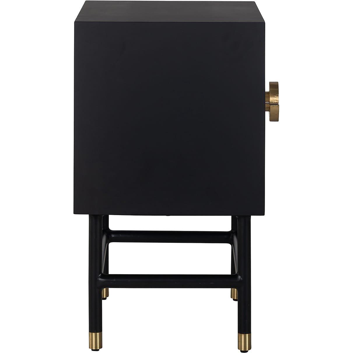 mutoni Table de chevet Novas Mango noir beige or 50x35  