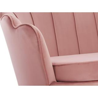 PASCAL MORABITO Canapé 2 places coquillage en velours rose DANDELION de Pascal Morabito  