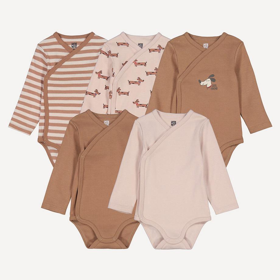 La Redoute Collections  5er-Pack Baby Wickelbodys mit langen Ärmeln 