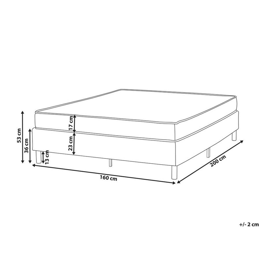 Beliani Letto senza testata en Tessuto Moderno COUNTESS  
