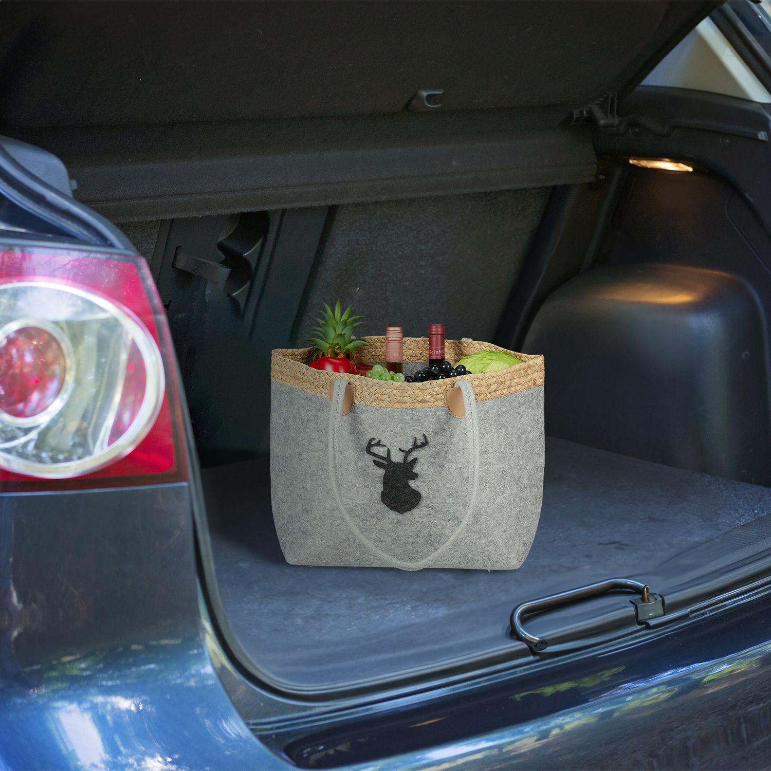 B2X Borsa in feltro con motivo cervo  