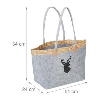 B2X Borsa in feltro con motivo cervo  