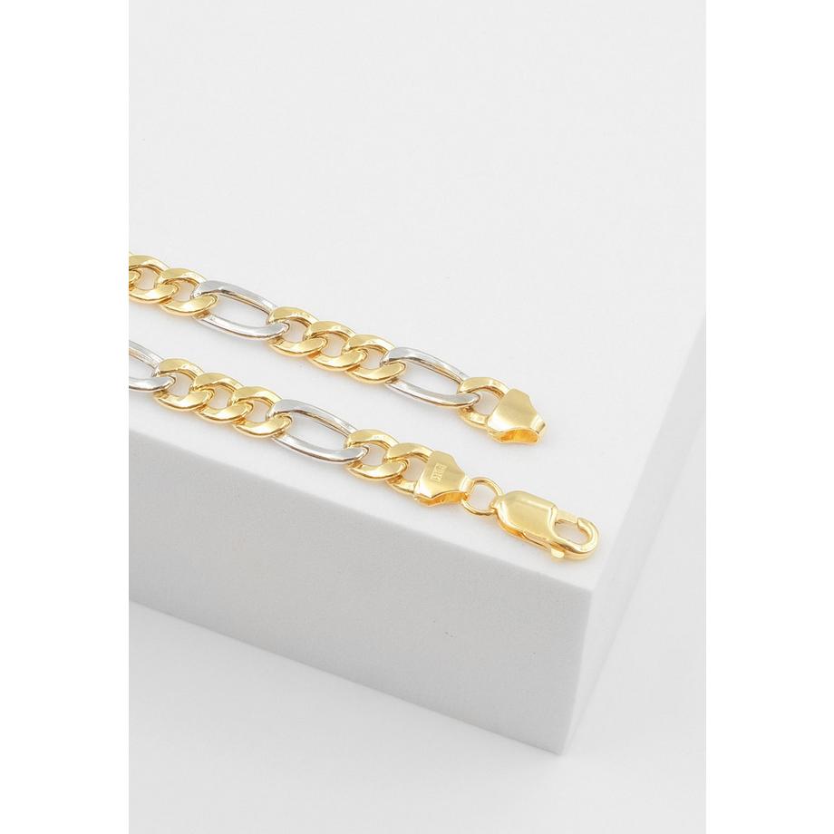 Collier Figaro Bicolor Gelbgold-/Weissgold 750, 5.7mm, 45cm