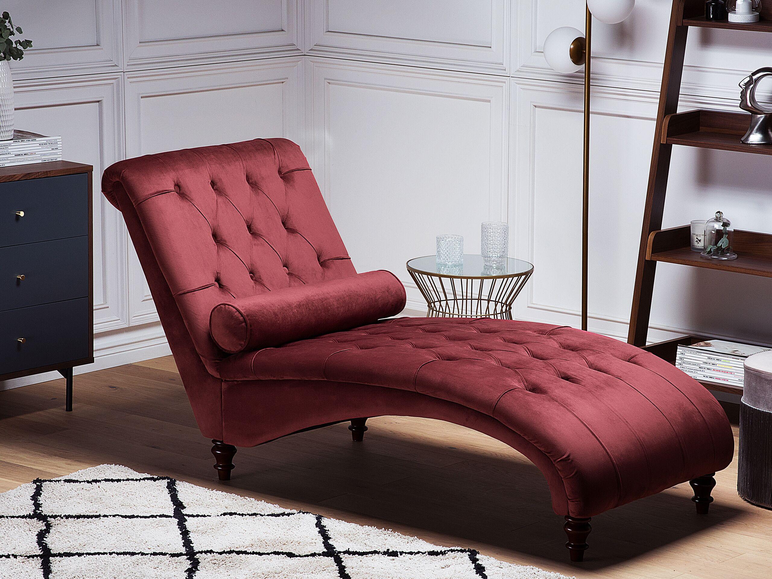 Beliani Chaise longue en Velluto Glamour MURET  