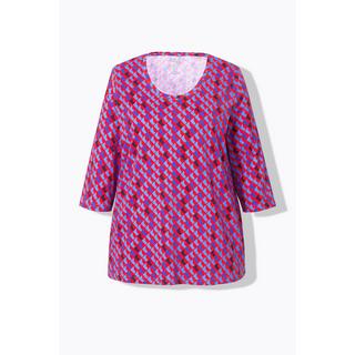 Ulla Popken  Shirt, bedruckt, A-Linie, Rundhals, 3/4-Arm 