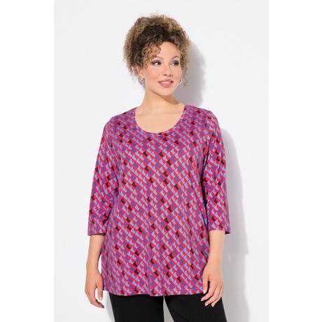 Ulla Popken  Shirt, bedruckt, A-Linie, Rundhals, 3/4-Arm 