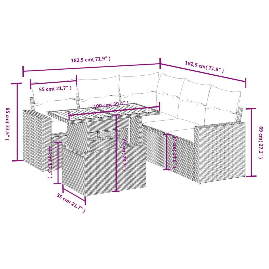 VidaXL Ensemble de canapés de jardin rotin synthétique  