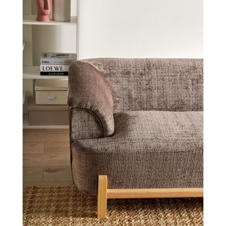 Beliani Canapé 3 places en Tissu chenille Cottage ALNOR  