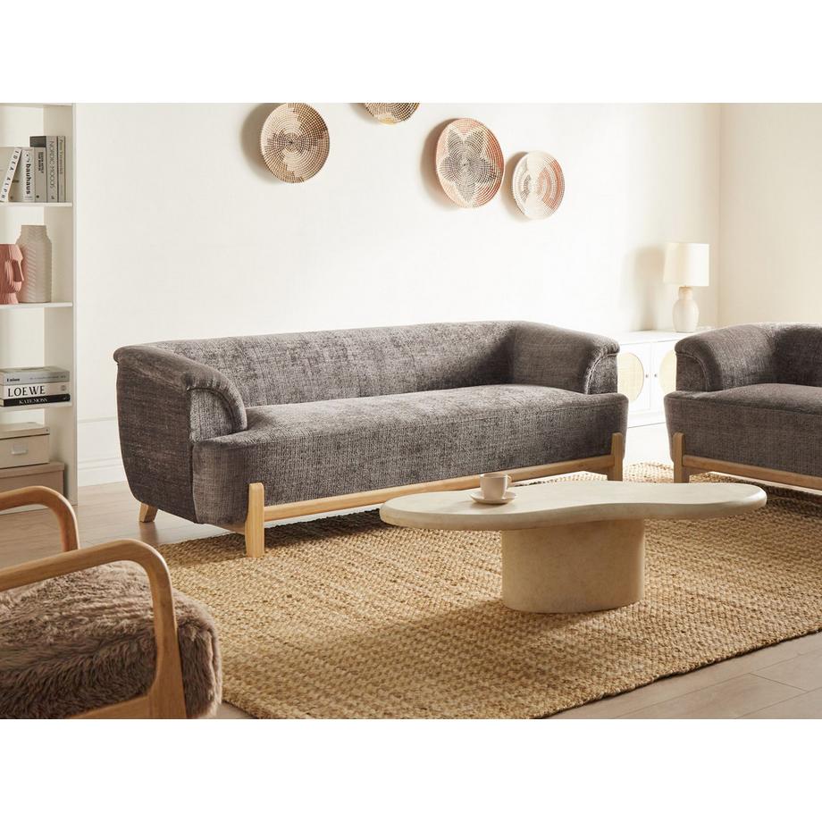 Beliani Canapé 3 places en Tissu chenille Cottage ALNOR  