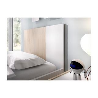 Vente-unique Letto singolo con letto estraibile  Quercia e bianco SONIA  