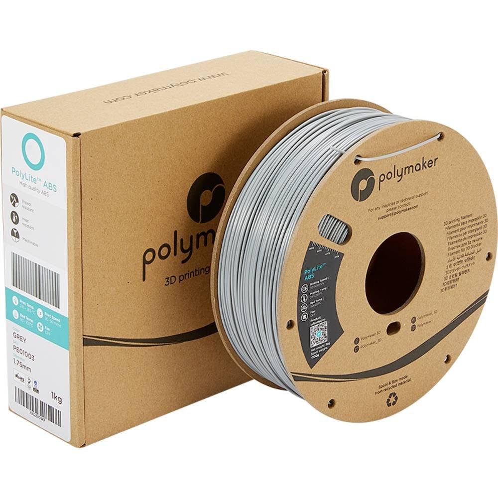 Polymaker  PolyLite Filament ABS geruchsarm 2.85 mm 1000 g Grau 1 St. 