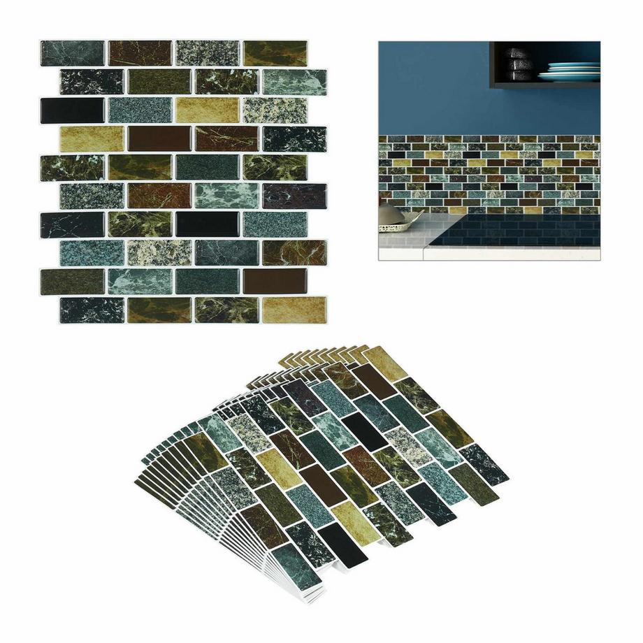 Lot de 10 autocollants muraux en pierre pour carrelage