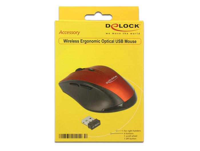 DeLock  12493 mouse Mano destra RF Wireless Ottico 1600 DPI 