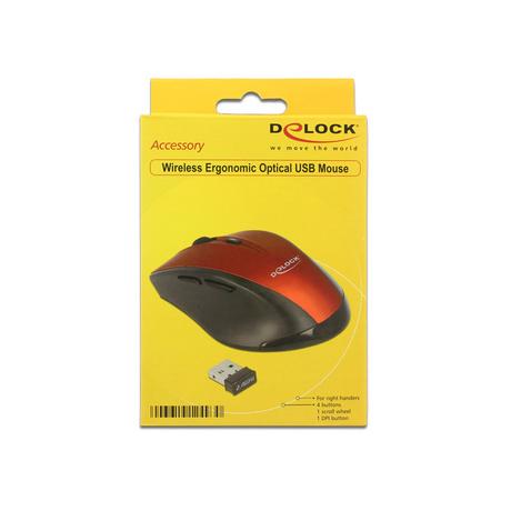 DeLock  12493 mouse Mano destra RF Wireless Ottico 1600 DPI 