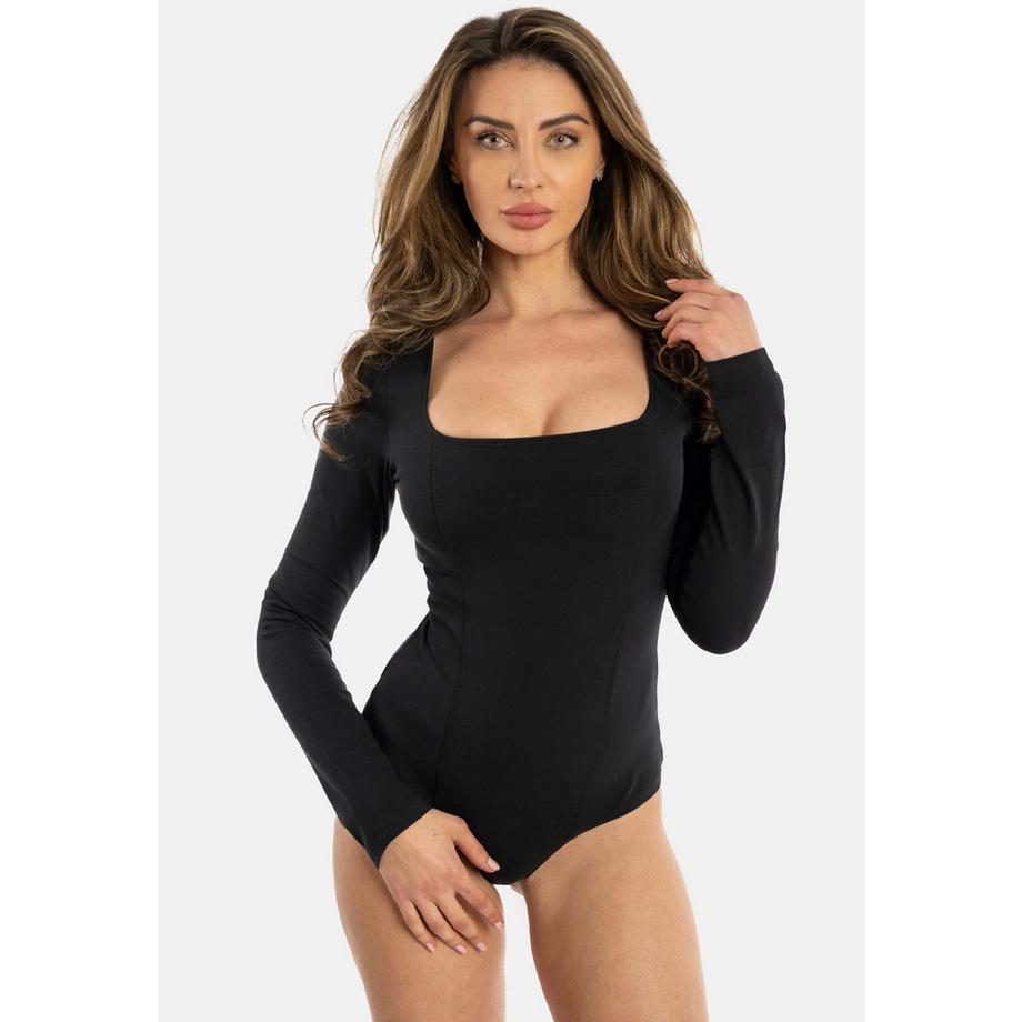 FREDDY Body a maniche lunghe con scollo quadrato  