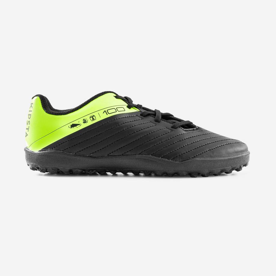 Kinder Fussballschuhe Multinockenschuhe mit Schnürung TF - 100 Turf/gelb