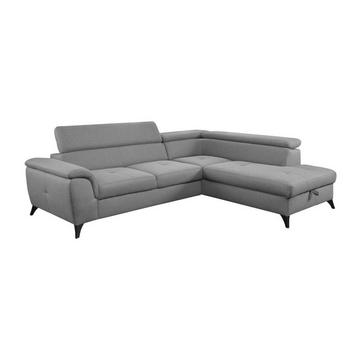 Ecksofa mit Schlaffunktion - Ecke rechts - Stoff - Grau - BORTIGALI