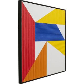 KARE Design Tableau sur toile Art Triangles jaune 100x100  