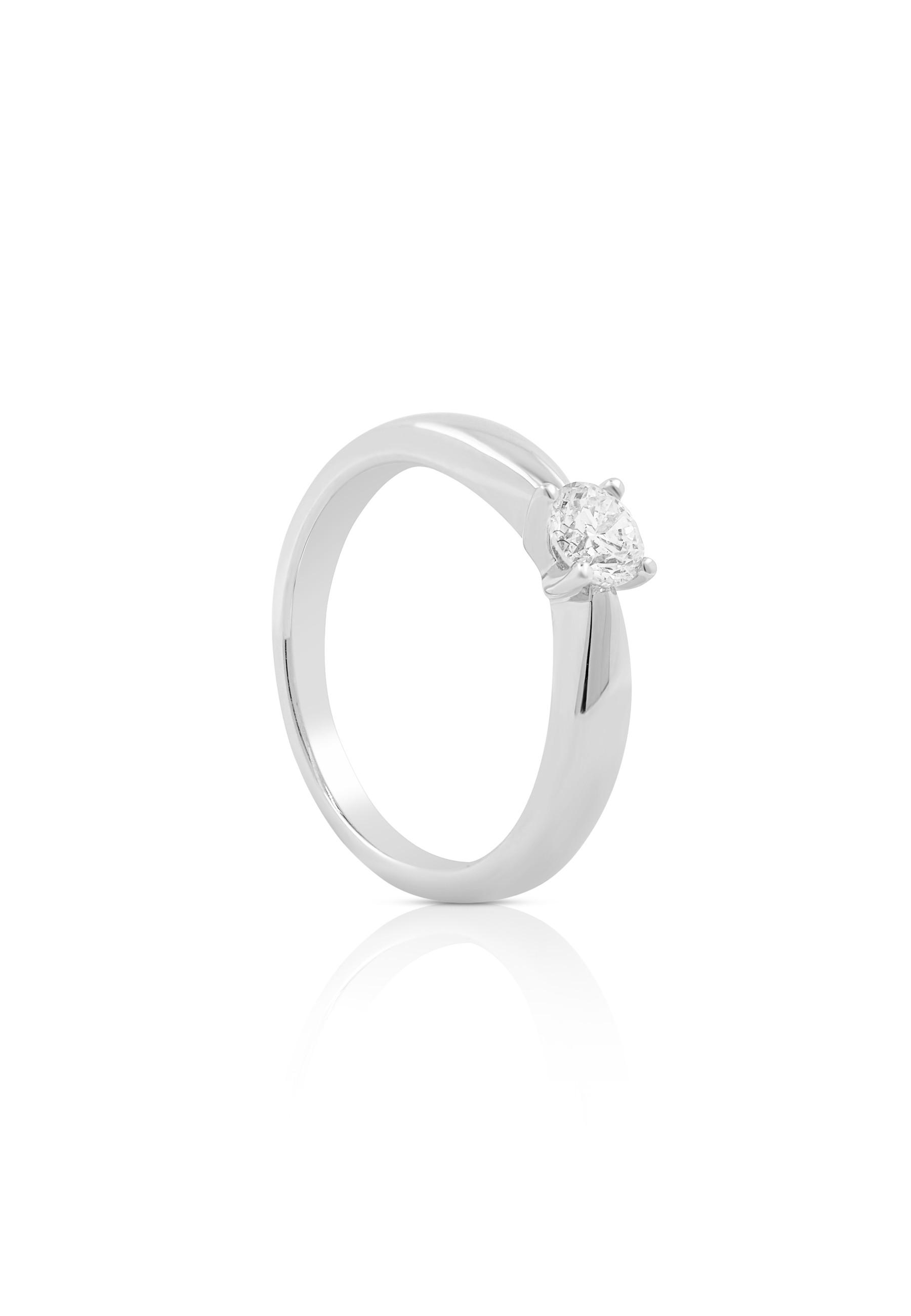 MUAU Schmuck  Bague Solitaire Diamant 0.40ct. or blanc 750 