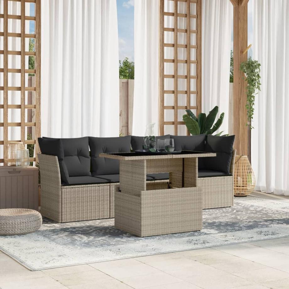 VidaXL Ensemble de canapés de jardin rotin synthétique  