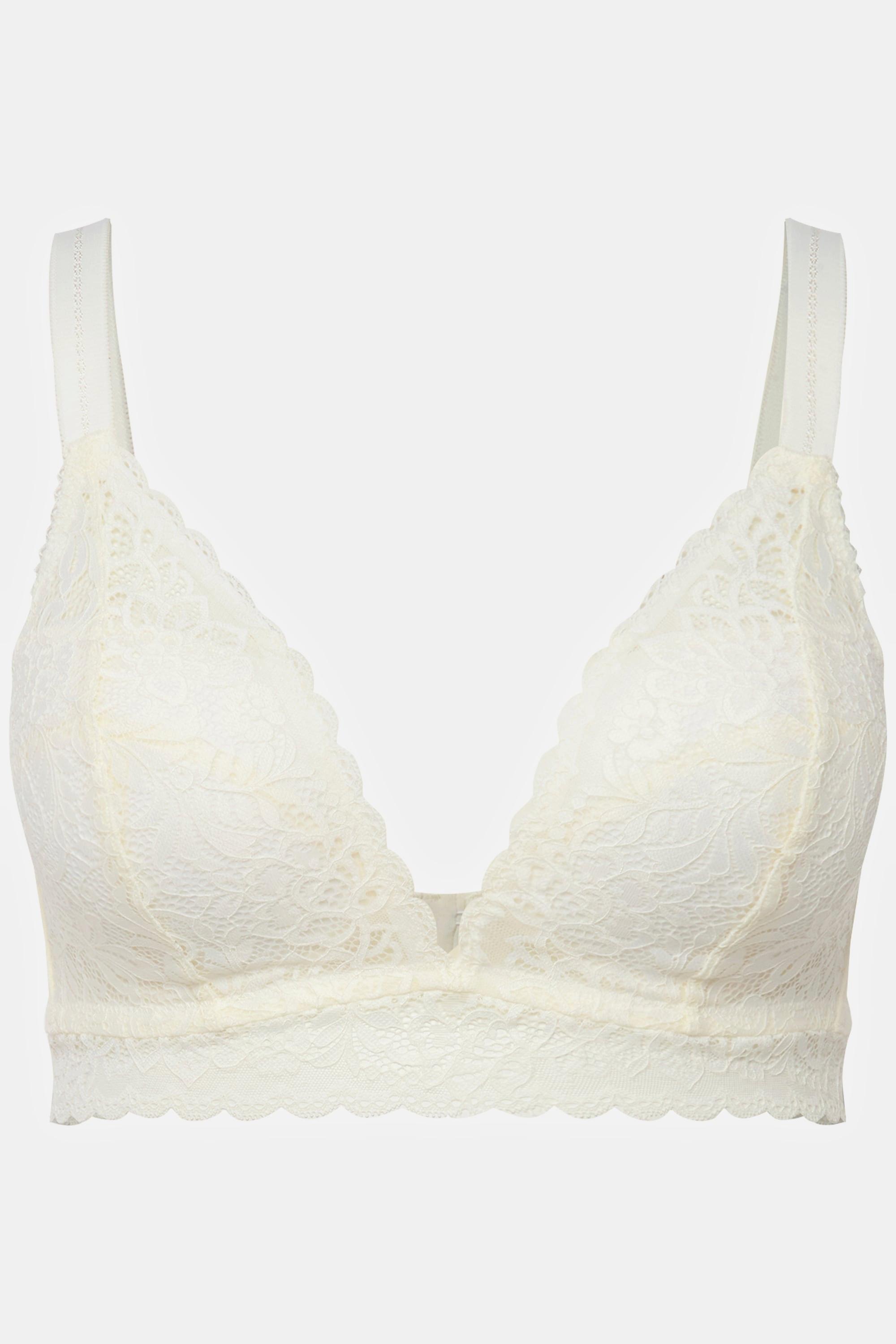 Ulla Popken  Bralette senza ferretto con pizzo e coppe morbide, coppa C-D 