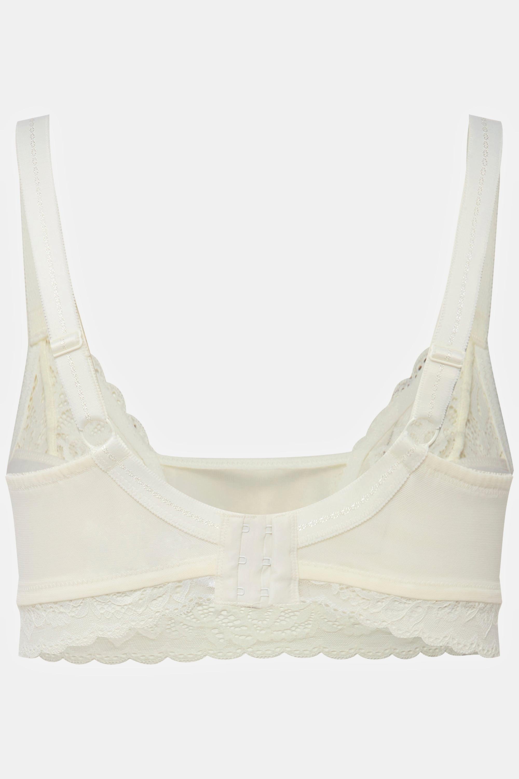 Ulla Popken  Bralette senza ferretto con pizzo e coppe morbide, coppa C-D 