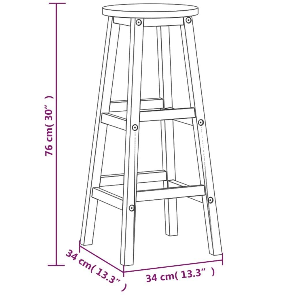 VidaXL Tabouret de bar bois d'acacia  