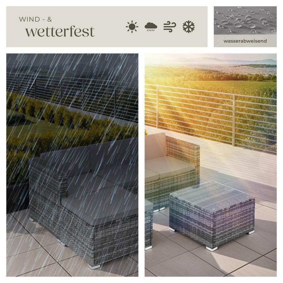 Tectake Salon en rotin LIGNANO pour 3 à 4 personnes  