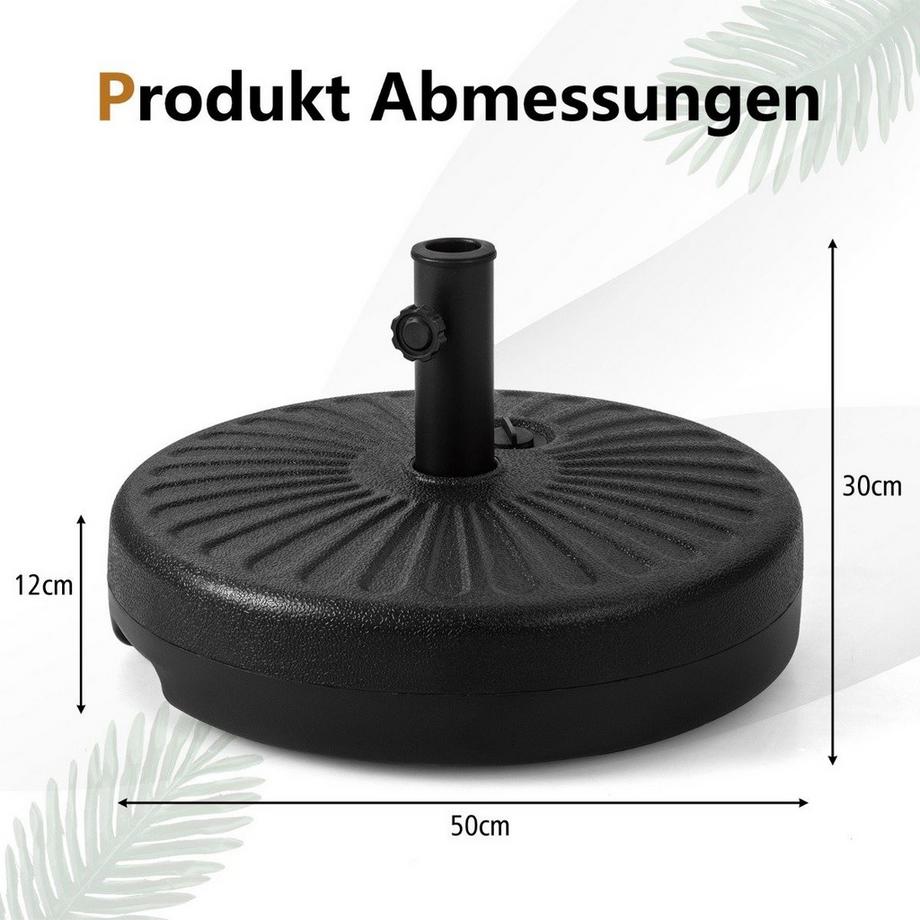 Northix Portaombrelli rotondo riempibile con diametro di 50 cm per un massimo di 34 kg nero  