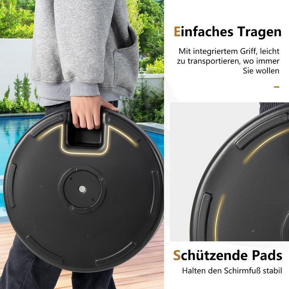 Northix Portaombrelli rotondo riempibile con diametro di 50 cm per un massimo di 34 kg nero  