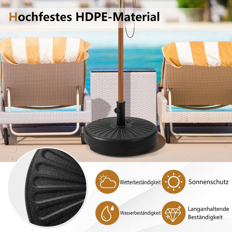 Northix Portaombrelli rotondo riempibile con diametro di 50 cm per un massimo di 34 kg nero  