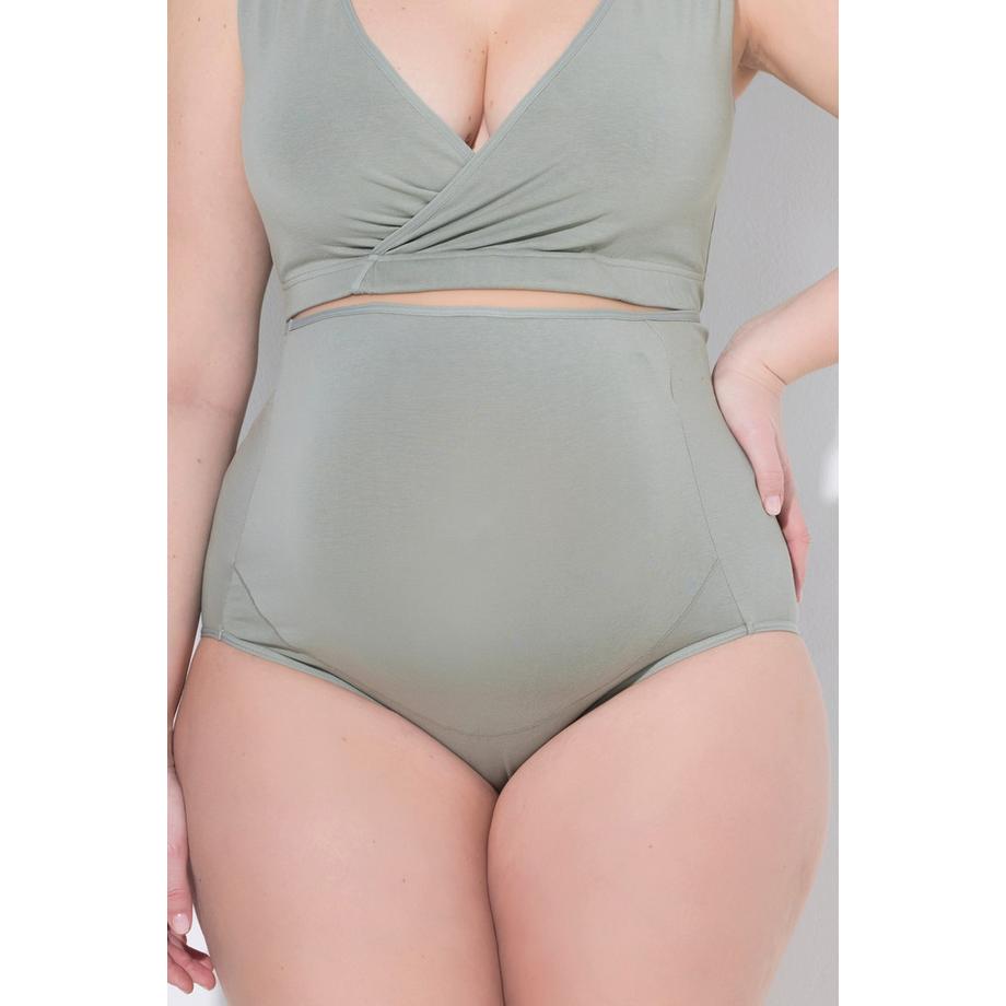 Ulla Popken Culotte taille haute Bellieva empiècement ventre coton bio GOTS  