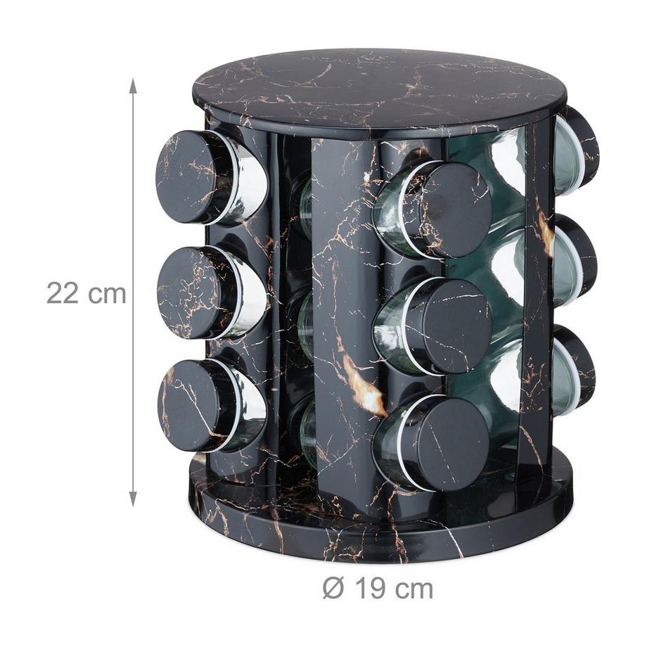 B2X Carrousel à épices noir en marbre  