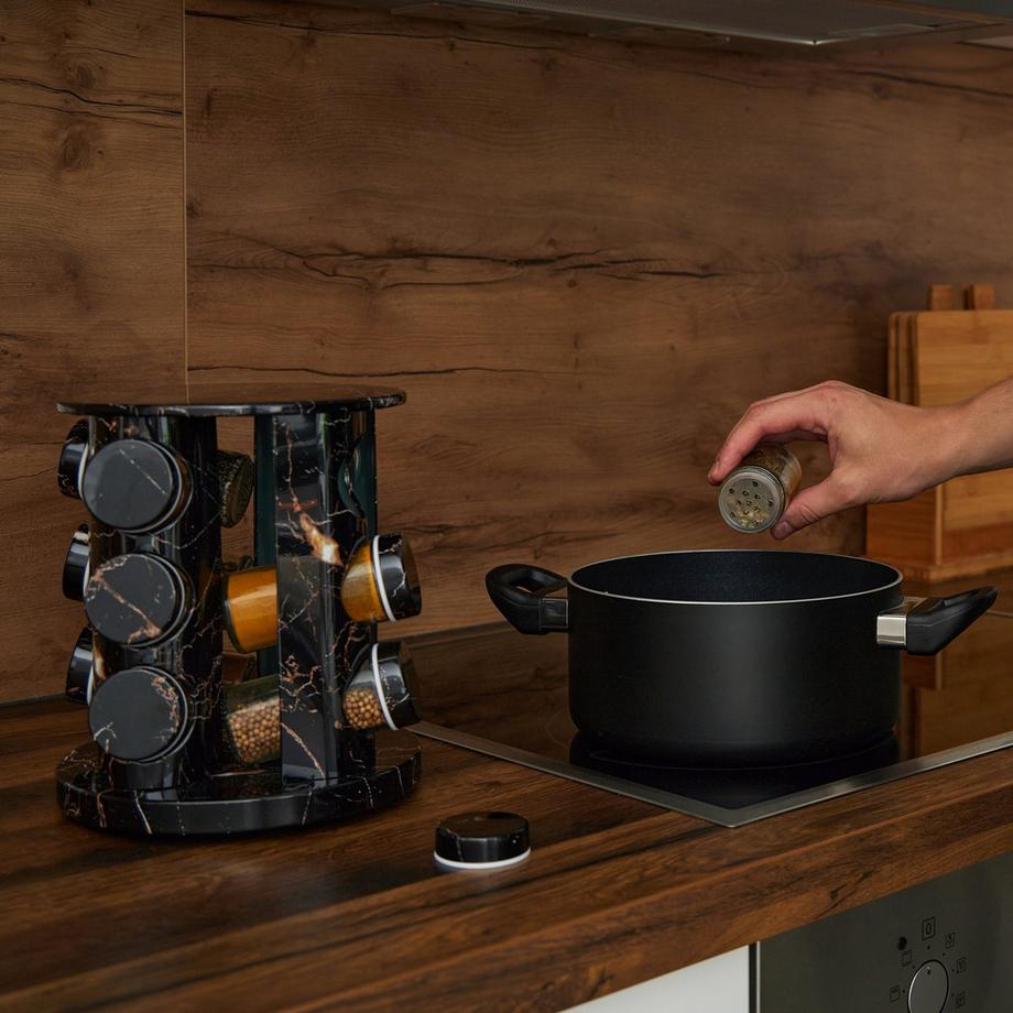 B2X Carrousel à épices noir en marbre  