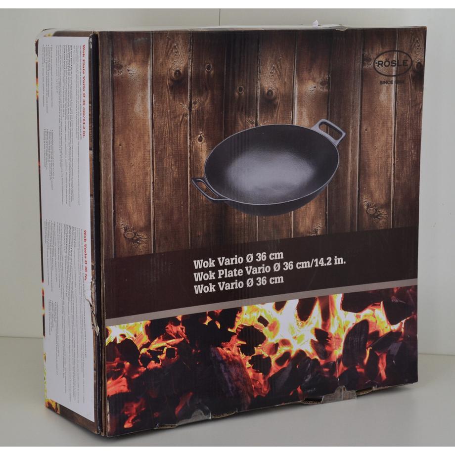 Rösle  25409 - Vario Grillrost Einsatz: Gusseisen Wok PRO Ø 36 cm 