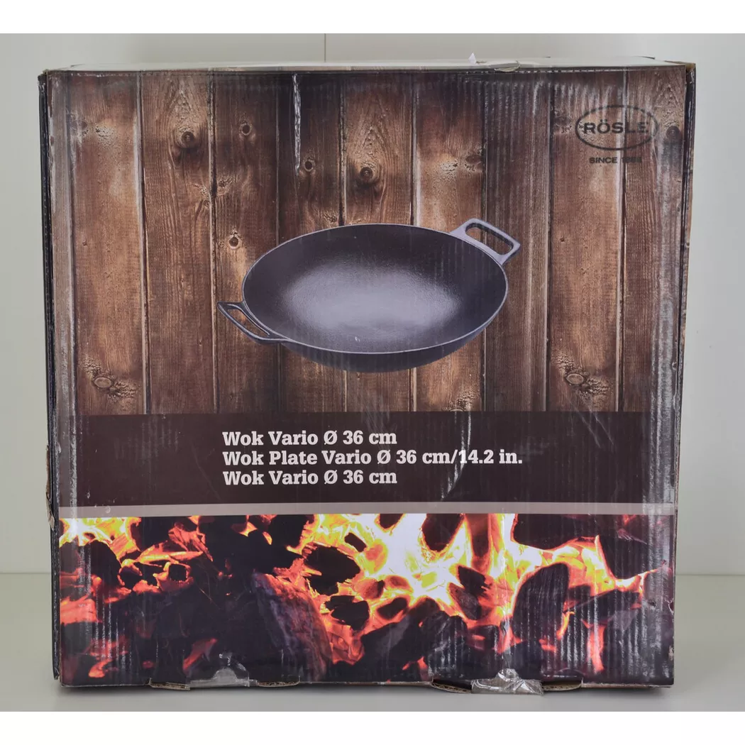 RÖSLE Wok "VARIO, 25409" Gusseisen 1 Stk. tlg. für Herd und Grill