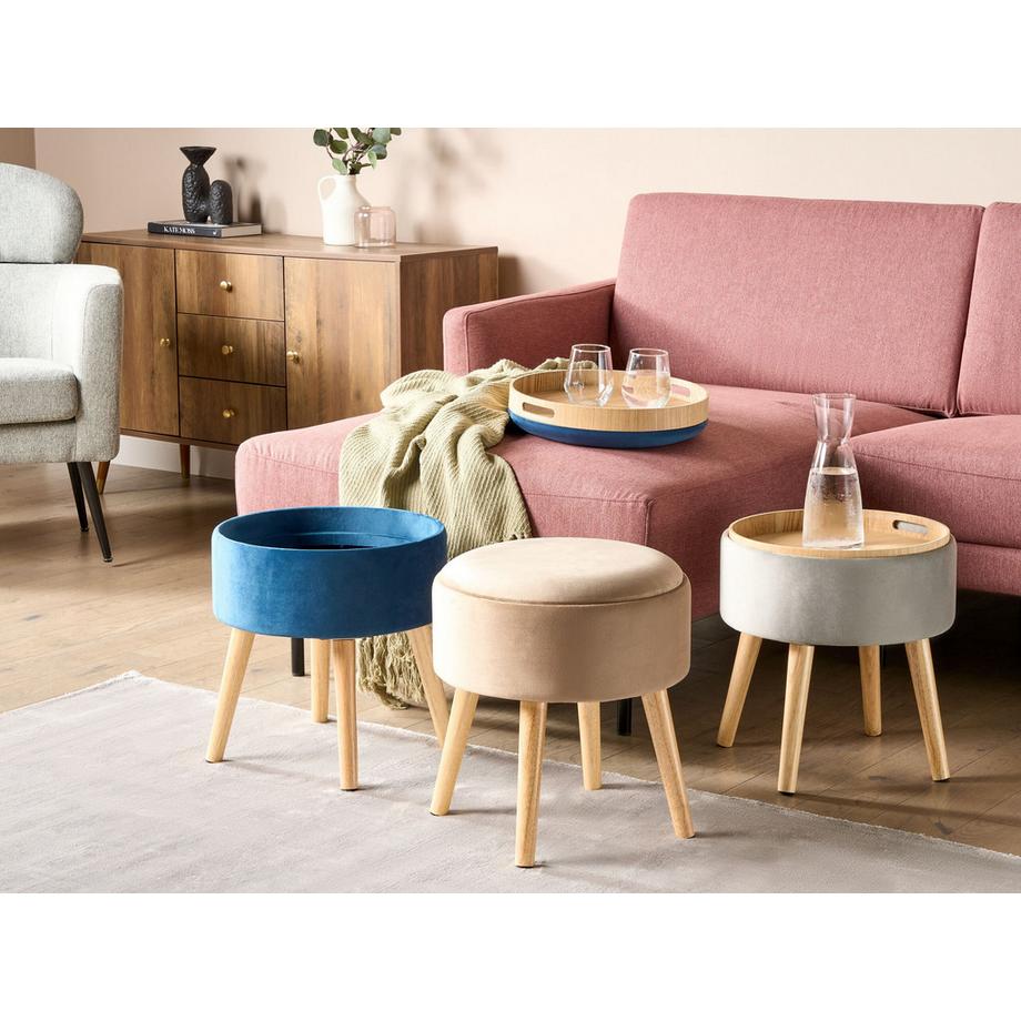 Beliani Hocker mit Stauraum aus Samtstoff Glamourös NEELY  