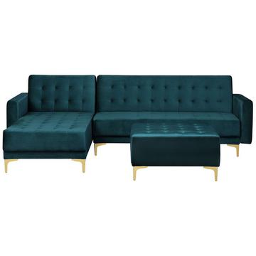 Ecksofa mit Ottomane aus Samtstoff Modern ABERDEEN