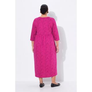 Ulla Popken Abito lungo in jersey linea ad A scollo a tunica manica 3/4  