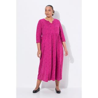 Ulla Popken Abito lungo in jersey linea ad A scollo a tunica manica 3/4  