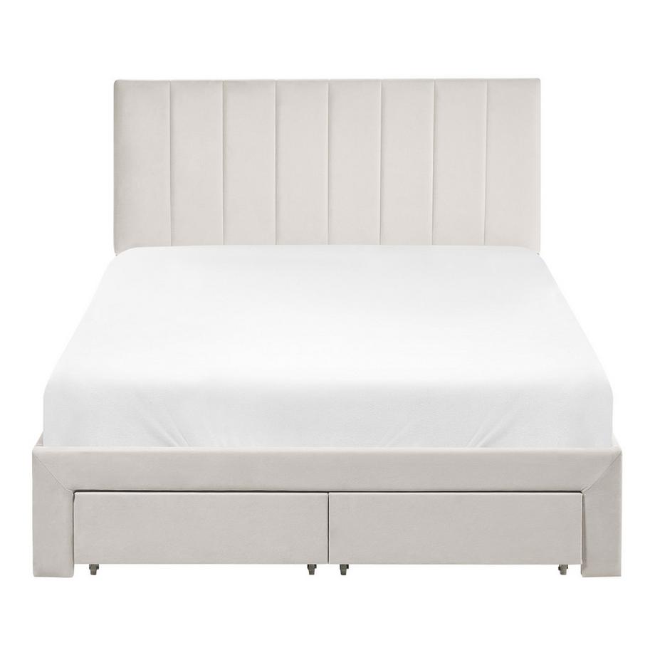 Beliani Letto con cassetti contenitori en Velluto Glamour LONZAC  