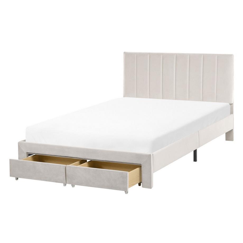 Letto con cassetti contenitori en Velluto Glamour LONZAC