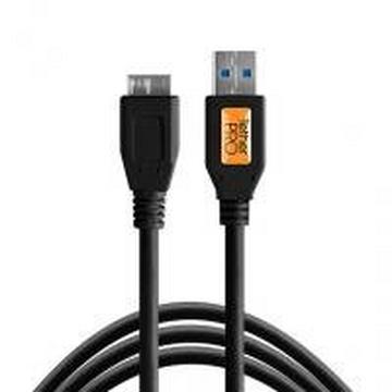 Tether Tools CU5404BLK USB Kabel 0,3 m USB 3.2 Gen 1 (3.1 Gen 1) USB A Micro-USB B Schwarz