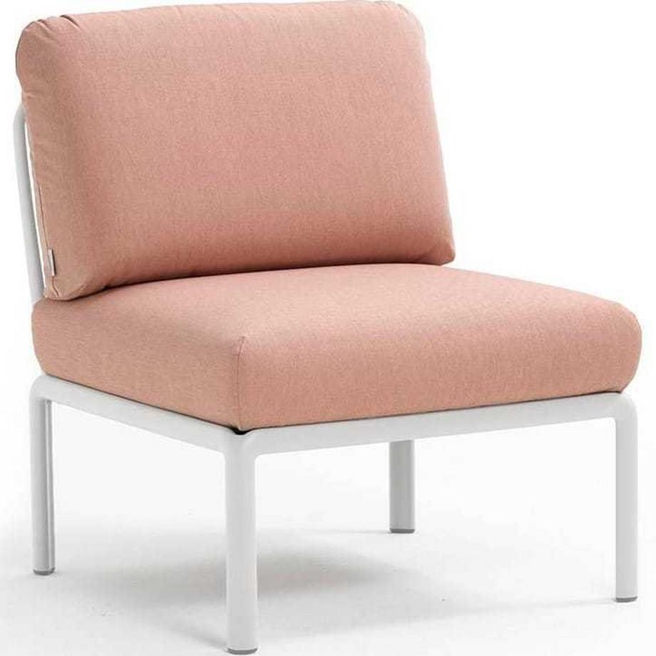 Chaise longue de jardin komodo élément central blanc rose
